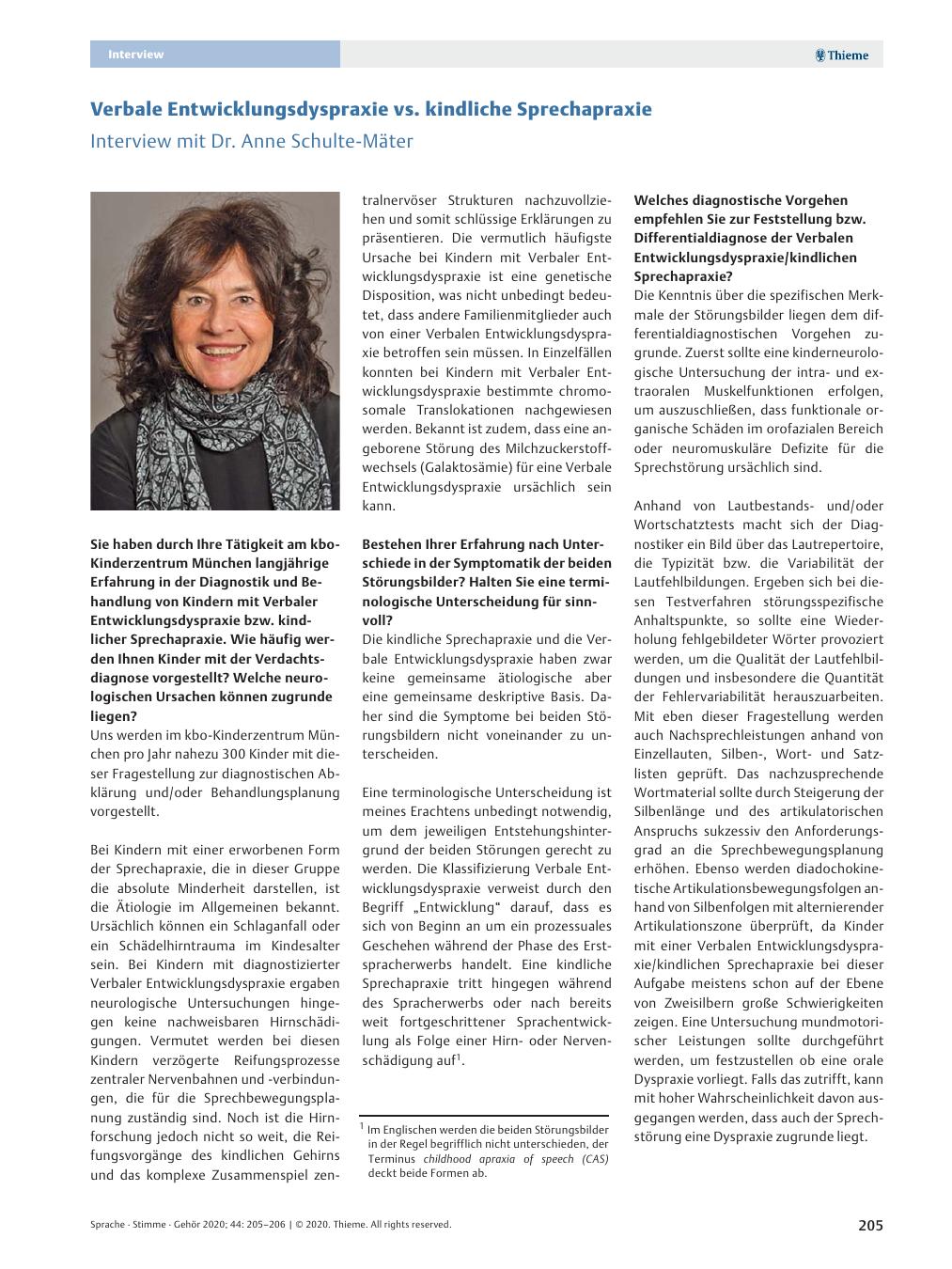 Vorschauseite 1: Verbale Entwicklungsdyspraxie vs. kindliche Sprechapraxie