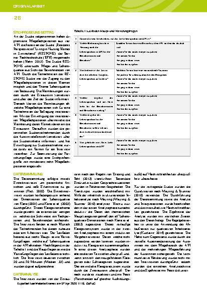 Vorschauseite 3: Die Sicht von Pflegefachpersonen auf gesundheitsbezogene Lebensqualität in Altersund Pflegeinstitutionen: Eine qualitative Studie