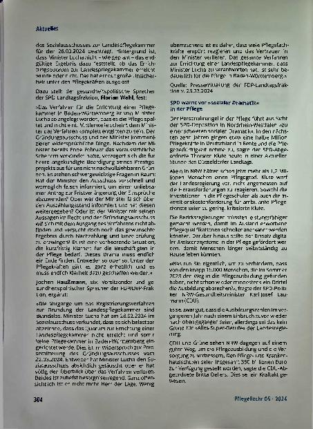 Vorschauseite 2: Aktuelles: Pflegekräfte kommen oft krank zur Arbeit.