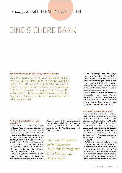 Vorschauseite 1: Muttermilch und Stillen - eine sichere Bank