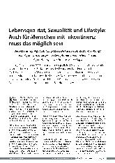 Vorschauseite 1: Lebensqualität, Sexualität und Lifestyle: Auch für Menschen mit Inkontinenz muss das möglich sein.