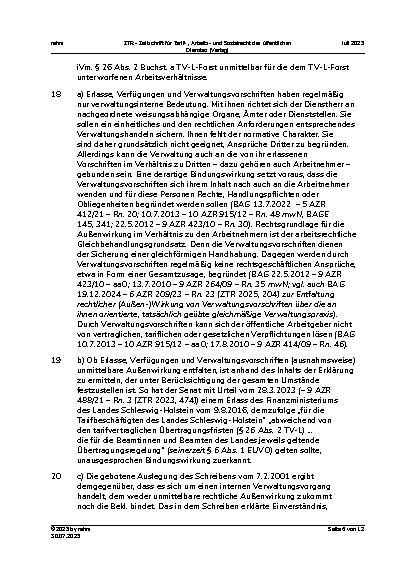Vorschauseite 6: Tarifrecht Verfall tariflichen Urlaubs – Verlängerung tariflicher Verfallsfristen – Wirkung von Verwaltungsvorschriften