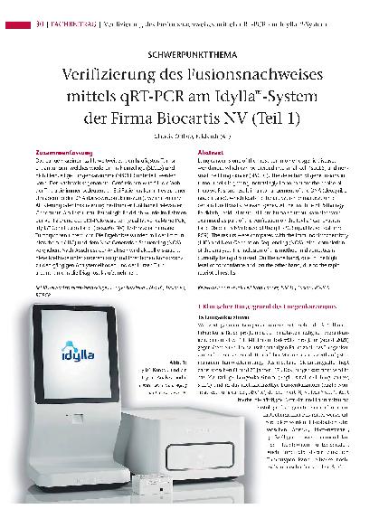Vorschauseite 1: Verifizierung des Fusionsnachweises mittels qRT-PCR am Idylla™-System der Firma Biocartis NV (Teil 1)