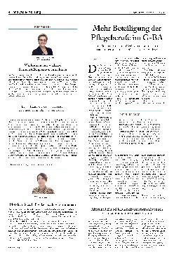Vorschauseite 1: Mehr Beteiligung der Pflegeberufe im G-BA