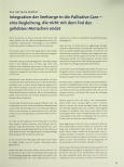 Vorschauseite 1: Integration der Seelsorge in die Palliative Care — eine Begleitung, die nicht mit dem Tod des geliebten Menschen endet.