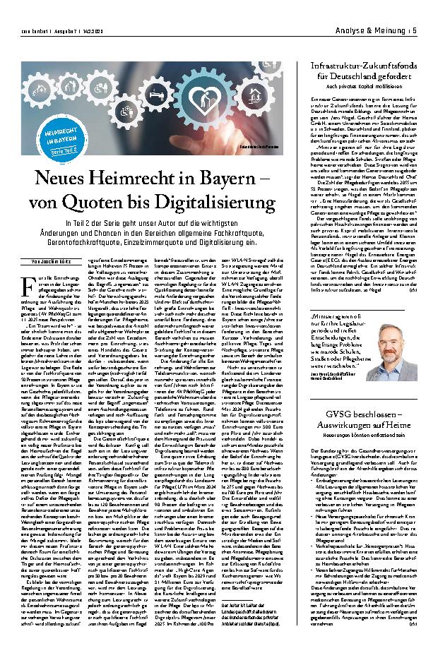 Vorschauseite 1: Neues Heimrecht in Bayern – von Quoten bis Digitalisierung