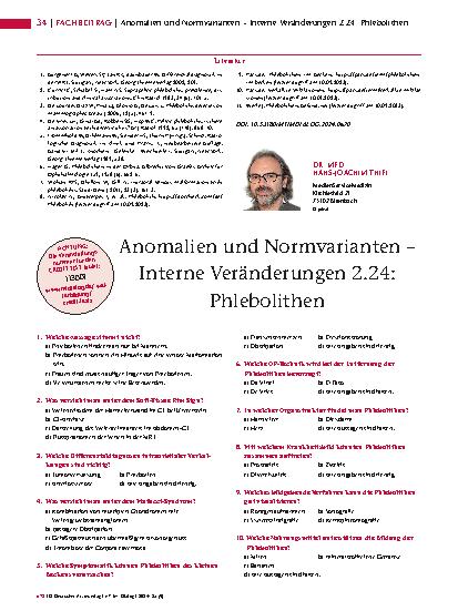 Vorschauseite 3: Anomalien und Normvarianten – Interne Veränderungen 2.24: Phlebolithen