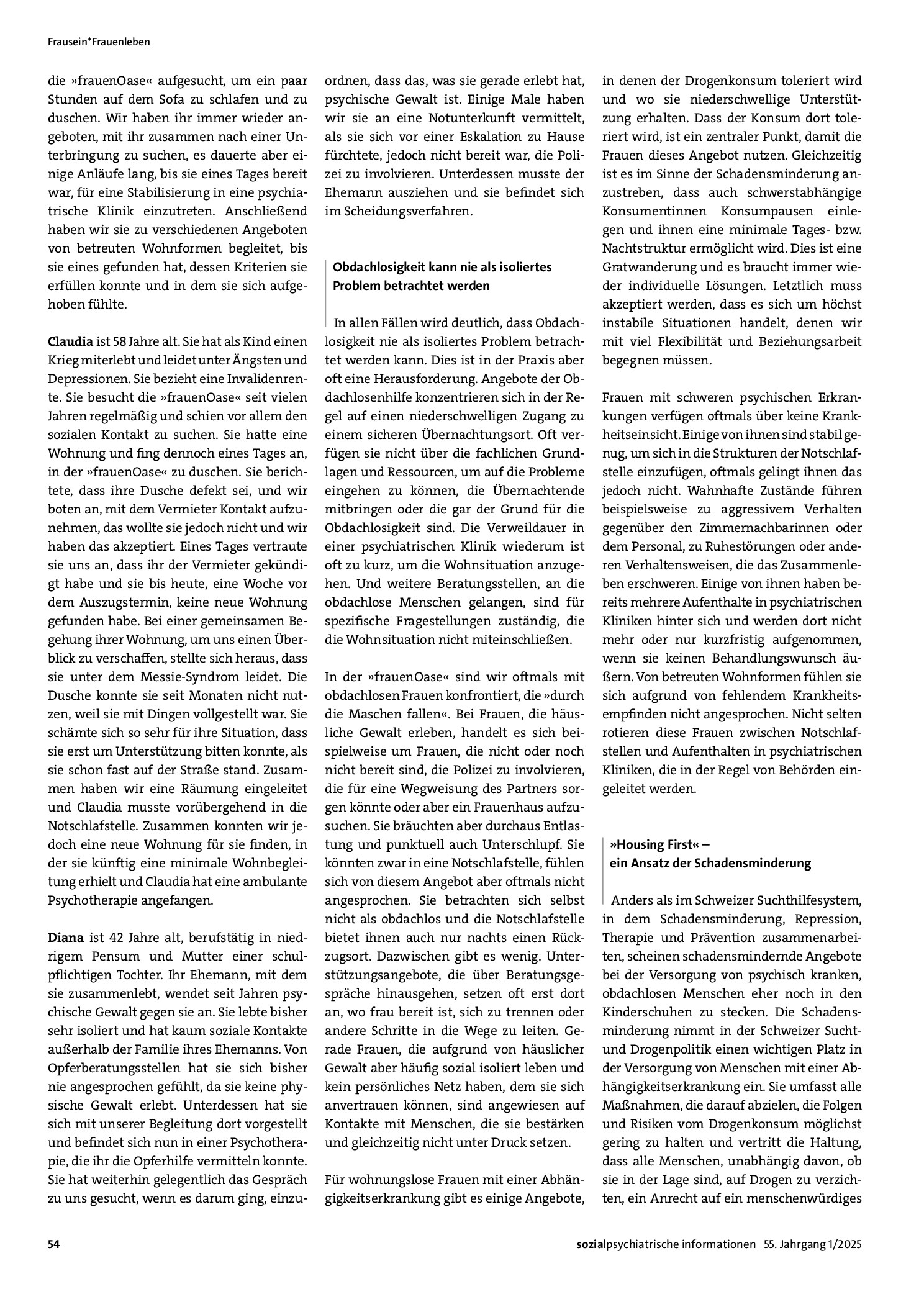 Vorschauseite 3: Frauen in der Obdachlosigkeit. Eine personenzentrierte Perspektive auf obdachlose Frauen und genderspezifische Ansätze in der Versorgung von Menschen in prekären Wohnverhältnissen
