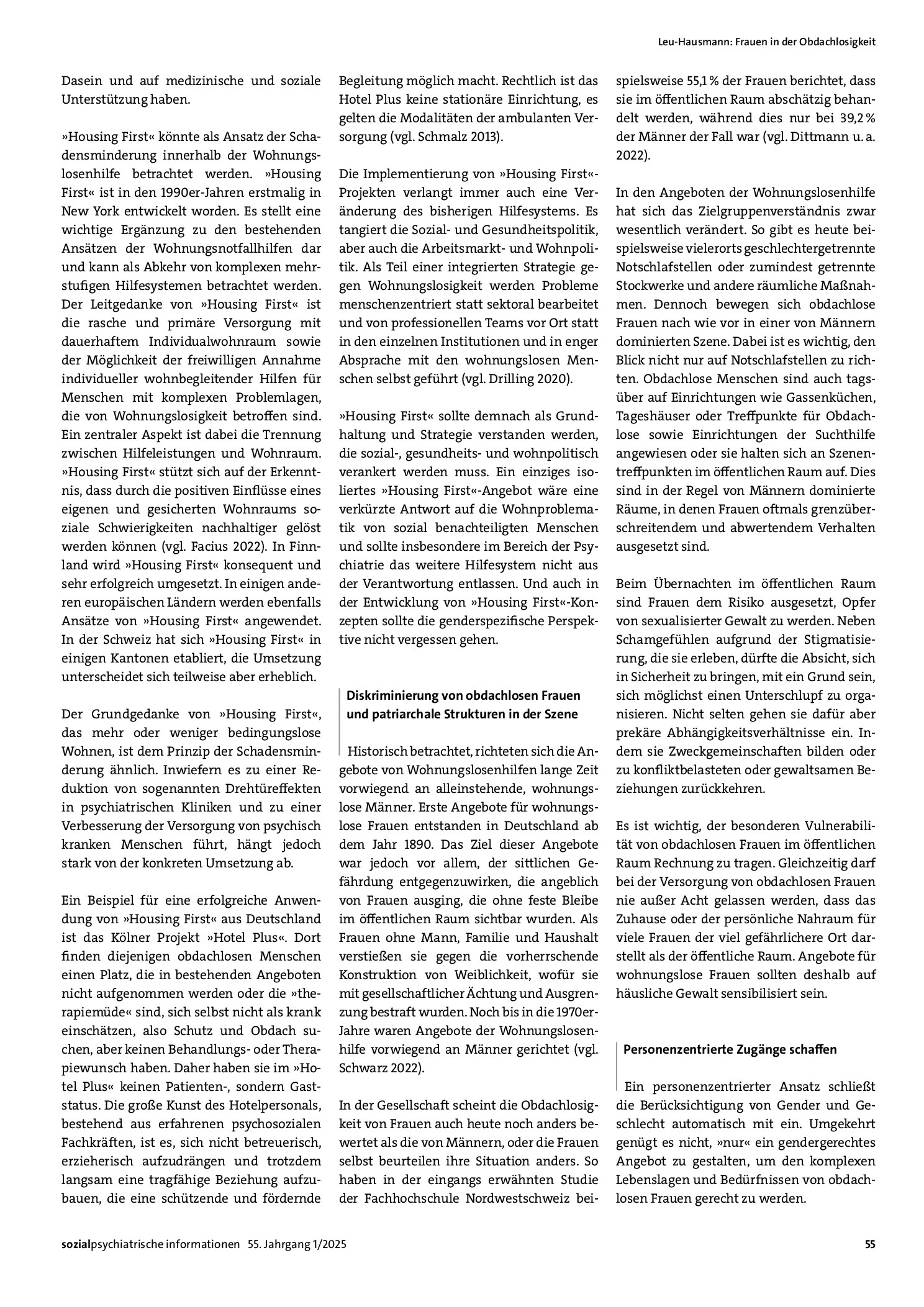 Vorschauseite 4: Frauen in der Obdachlosigkeit. Eine personenzentrierte Perspektive auf obdachlose Frauen und genderspezifische Ansätze in der Versorgung von Menschen in prekären Wohnverhältnissen