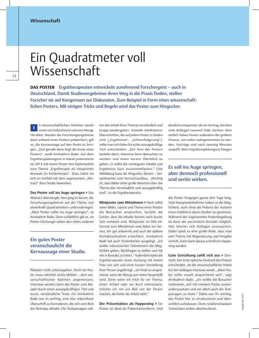 Vorschauseite 1: Das Poster ? Ein Quadratmeter voll Wissenschaft
