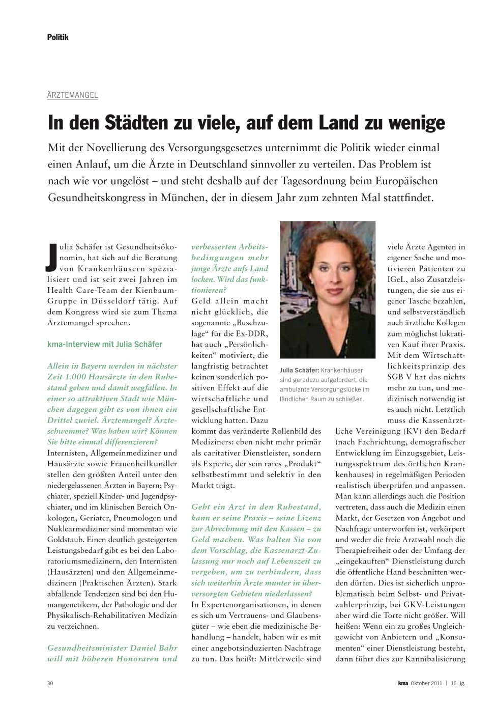 Vorschauseite 1: In den Städten zu viele, auf dem Land zu wenige