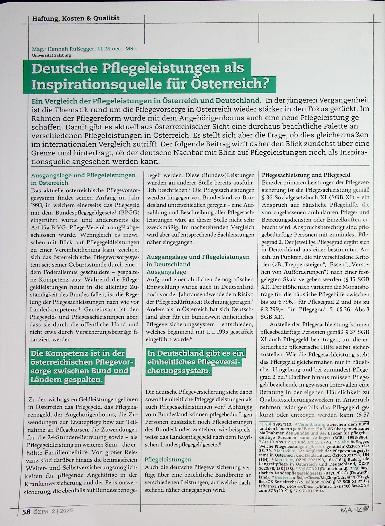 Vorschauseite 2: Deutsche Pflegeleistungen als Inspirationsquelle für Österreich?