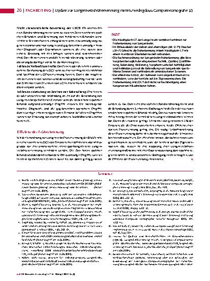 Vorschauseite 3: Update zur Lungenkrebsfrüherkennung mittels Niedrigdosis-Computertomografie (2)
