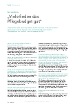 Vorschauseite 1: Viele finden das Pflegebudget gut.