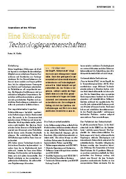 Vorschauseite 1: Eine Risikoanalyse für Technologiepartnerschaften