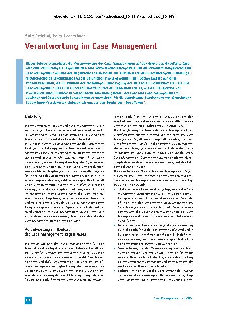 Vorschauseite 1: Verantwortung im Case Management