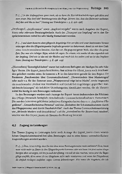Vorschauseite 5: Besondere Beratungsbedarfe von Klientinnen der Pflegeberatung während der COVID-19-Pandemie: Eine qualitative Studie