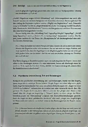 Vorschauseite 6: Besondere Beratungsbedarfe von Klientinnen der Pflegeberatung während der COVID-19-Pandemie: Eine qualitative Studie