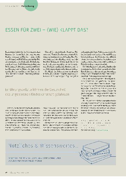 Vorschauseite 1: Essen für zwei - wie klappt das?