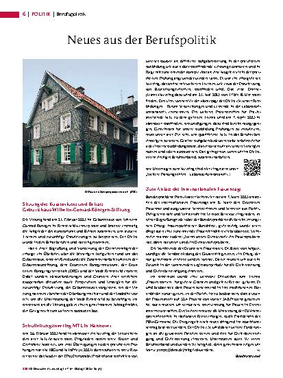Vorschauseite 1: Neues aus der Berufspolitik