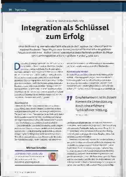 Vorschauseite 1: Integration als Schlüssel zum Erfolg