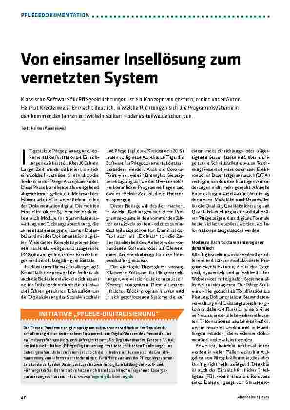 Vorschauseite 1: Von einsamer Insellösung zum vernetzten System