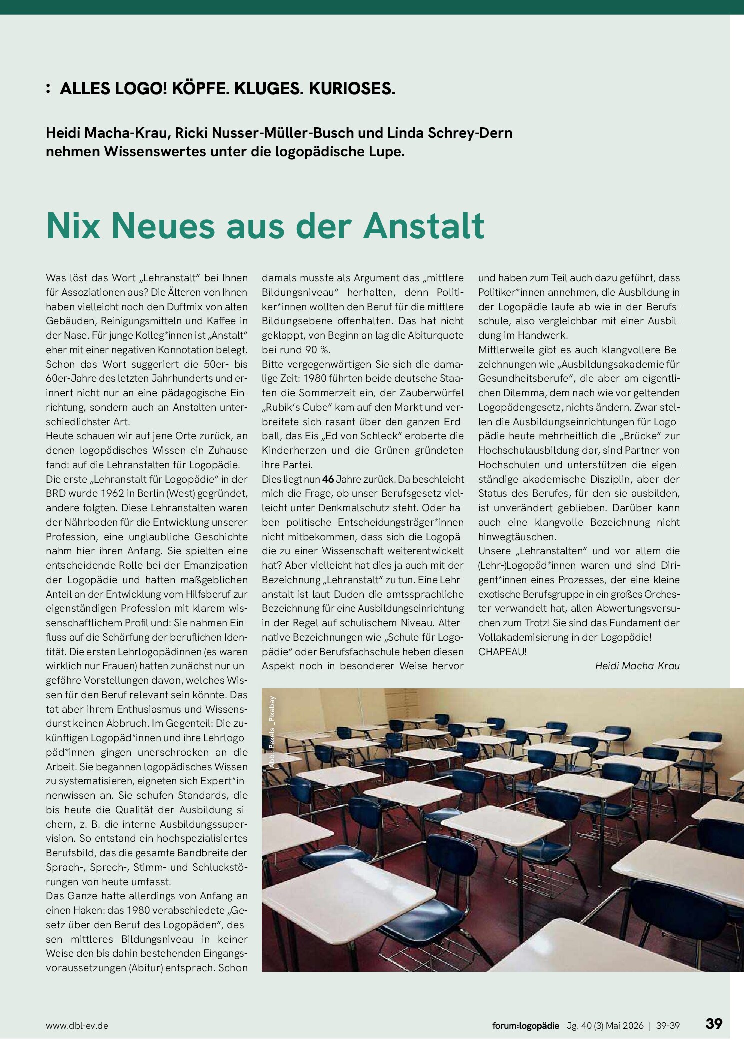 Vorschauseite 1: Nix Neues aus der Anstalt