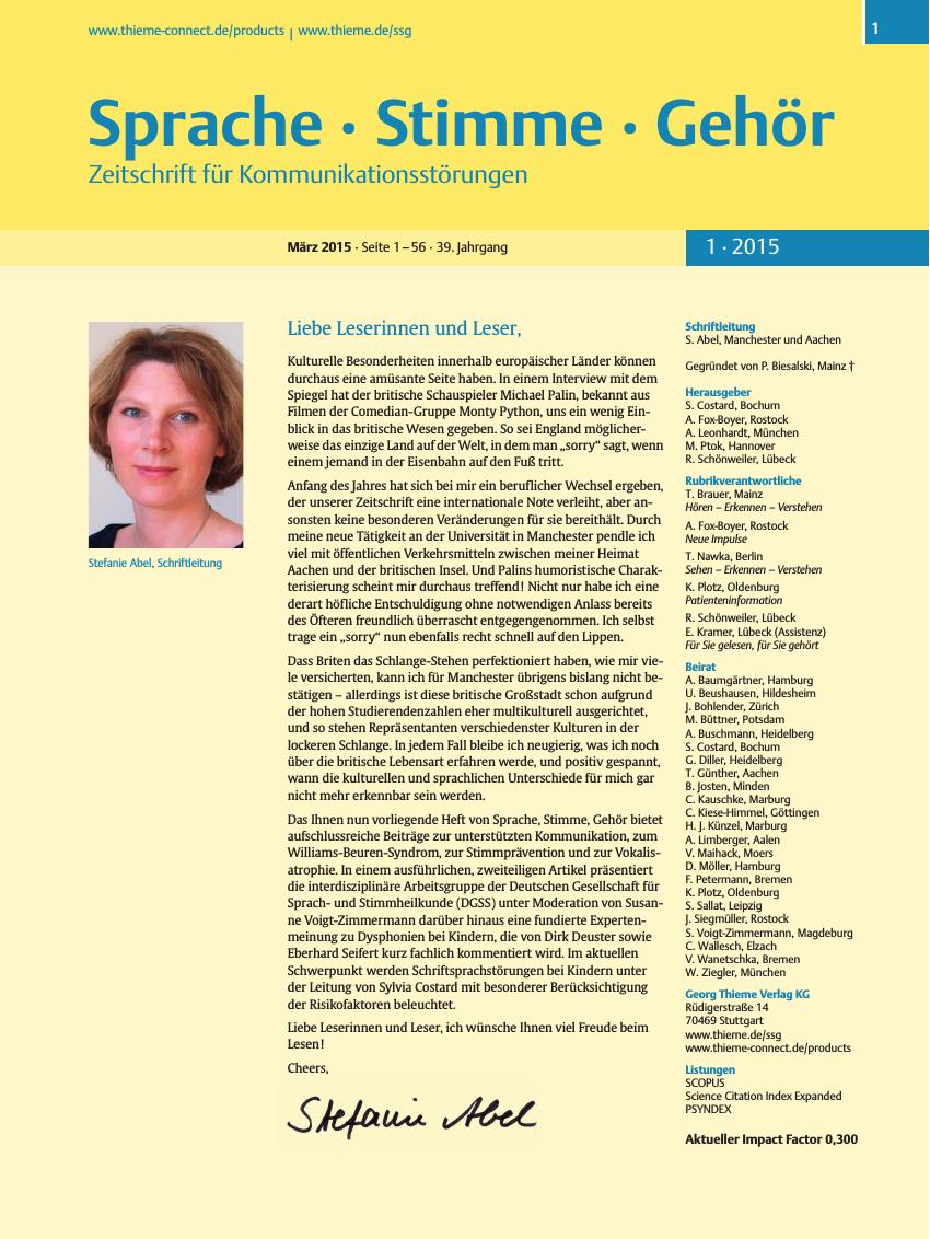 Vorschauseite 1: Liebe Leserinnen und Leser