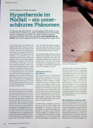 Vorschauseite 1: Hypothermie im Notfall - ein unterschätztes Phänomen
