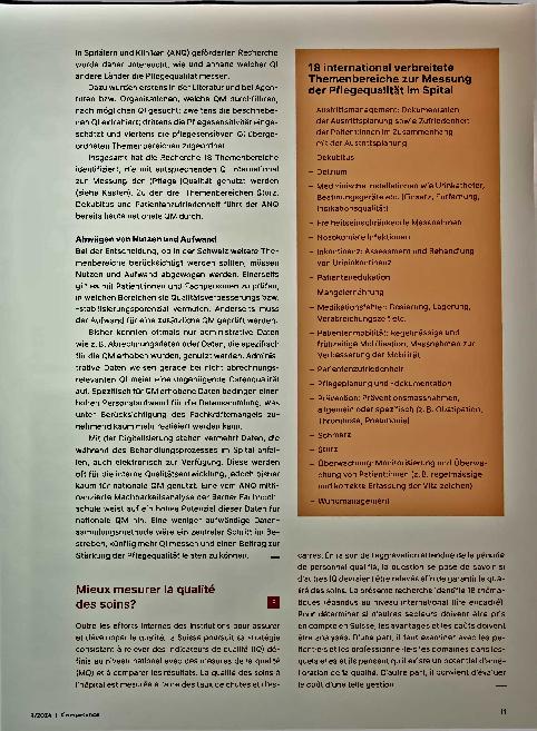 Vorschauseite 2: Pflegequalität im Spital besser messen und weiter stärken?