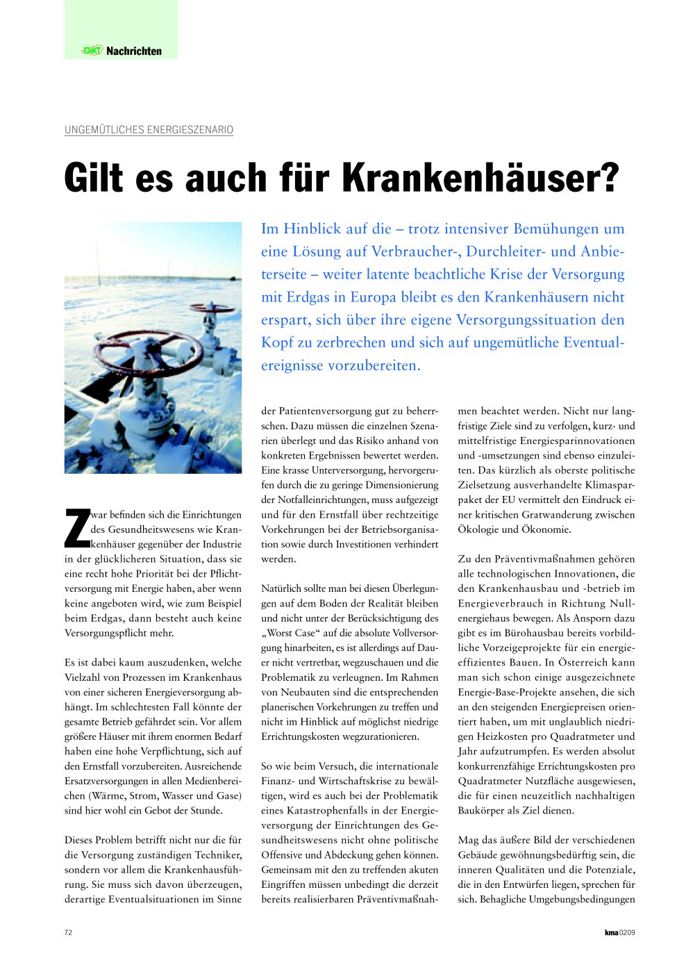 Vorschauseite 1: Gilt es auch für Krankenhäuser?