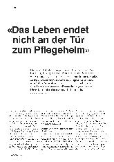 Vorschauseite 1: "Das Leben endet nicht an der Tür zum Pflegeheim."