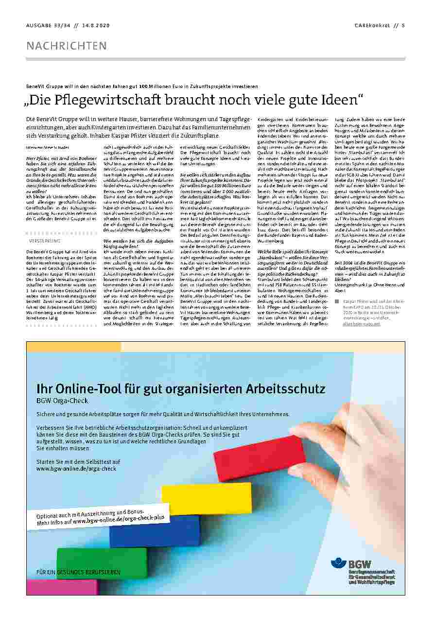 Vorschauseite 2: Eine eigene Praxis für die Pflege.