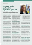 Vorschauseite 1: Forschung macht Spaß und ist unglaublich spannend.