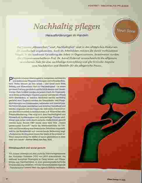 Vorschauseite 1: Nachhaltig pflegen - Herausforderungen im Handeln