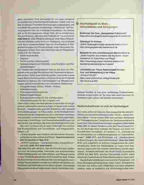 Vorschauseite 4: Nachhaltig pflegen - Herausforderungen im Handeln