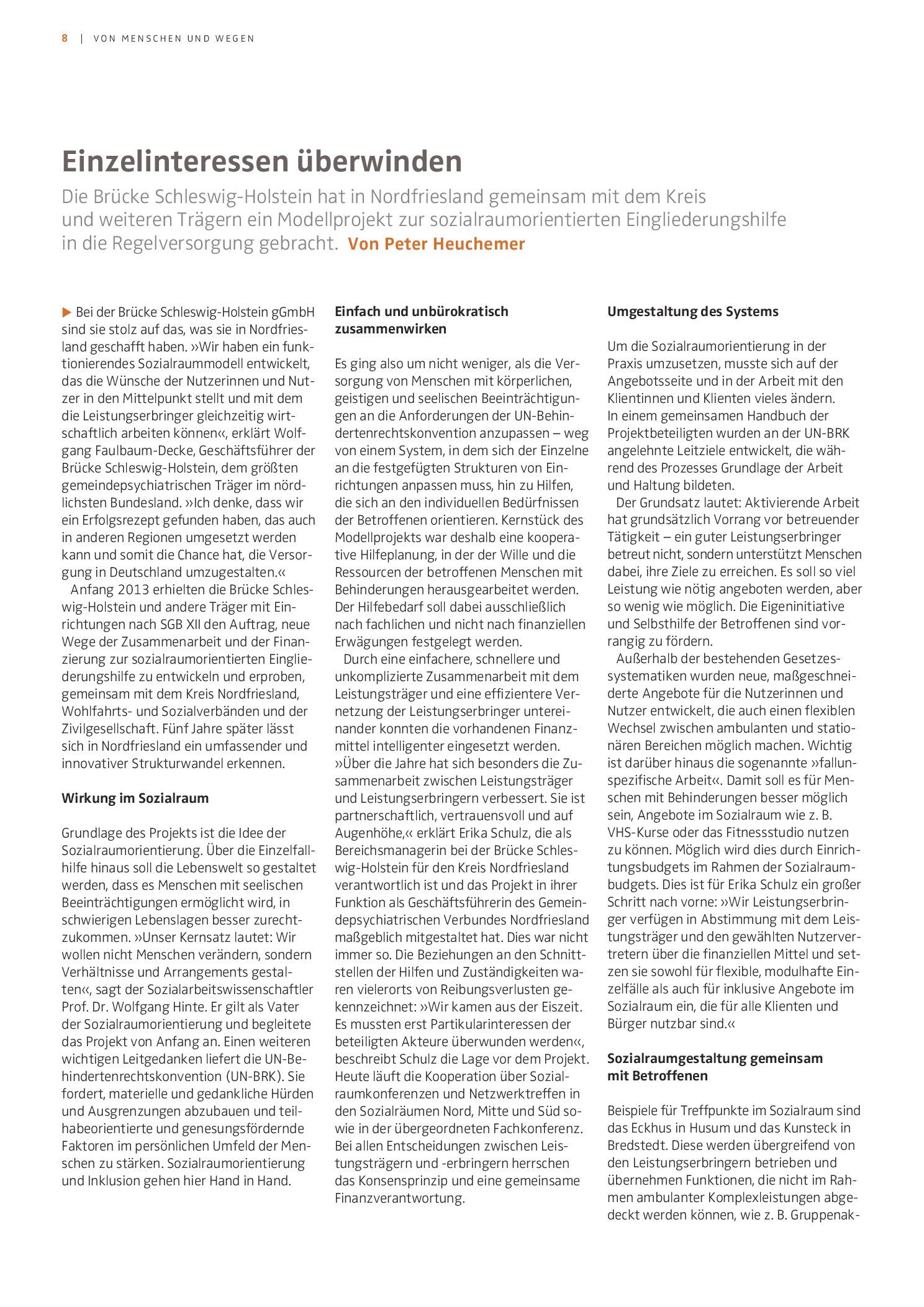 Vorschauseite 1: Einzelinteressen überwinden