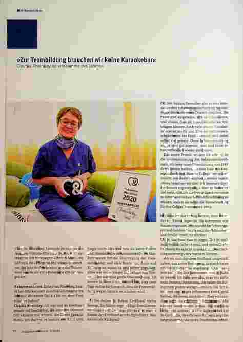 Vorschauseite 1: "Zur Teambildung brauchen wir keine Karaokebar" Claudia Rheinbay ist "Hebamme des Jahres"