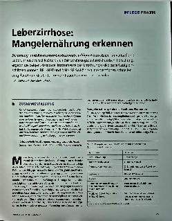 Vorschauseite 1: Leberzirrhose: Mangelernährung erkennen