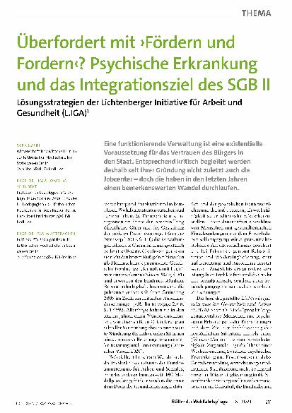 Vorschauseite 1: Überfordert mit "Fördern und Fordern"? Psychische Erkrankung und das Integrationsziel des SGB II