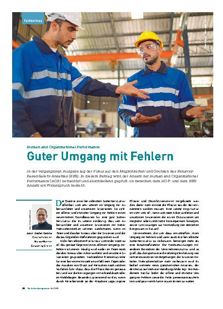 Vorschauseite 1: Human and Organizational Performance Guter Umgang mit Fehlern