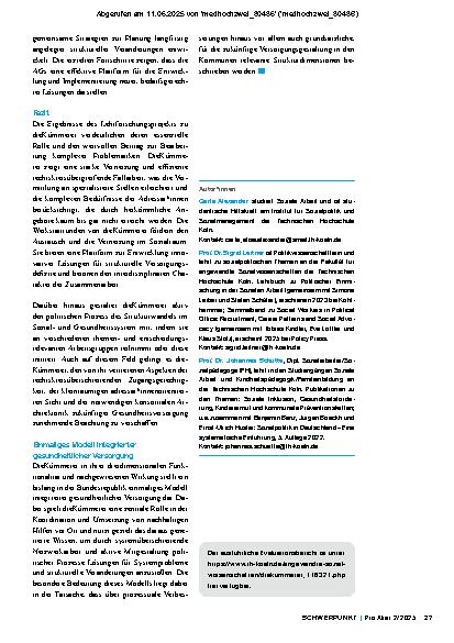 Vorschauseite 6: Das Modell die Kümmereiintegrierte Gesundheitsversorgung praktisch umgesetzt
