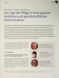 Vorschauseite 1: Zur Lage der Pflege in einer gesundheitlichen und gesellschaftlichen Krisensituation