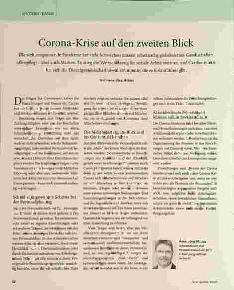 Vorschauseite 1: Corona-Krise auf den zweiten Blick