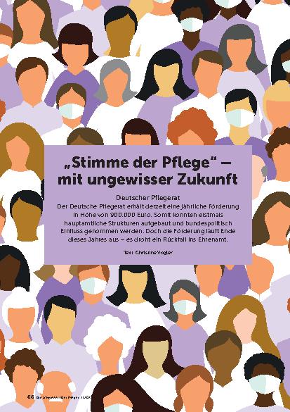 Vorschauseite 1: „Stimme der Pflege“ – mit ungewisser Zukunft