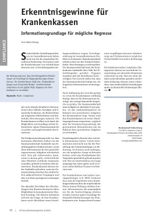 Vorschauseite 1: Erkenntnisgewinne für Krankenkassen Informationsgrundlage für mögliche Regresse
