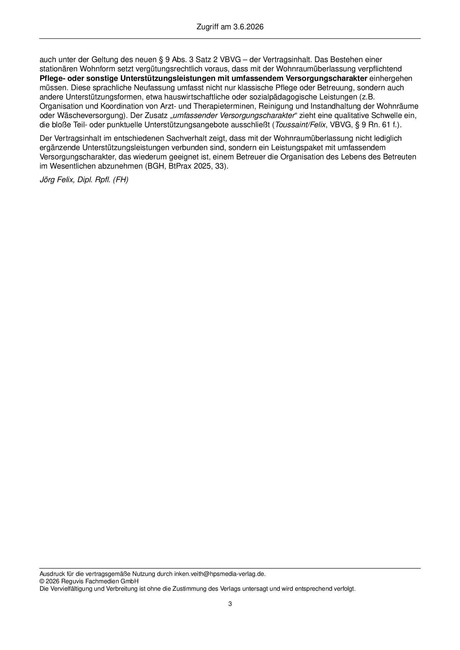 Vorschauseite 3: Zur Vergütung – § 9 Abs. 3 Satz 2 Nr. 1 VBVG; § 42a Abs. 2 Satz 1 Nr. 2 SGB XII