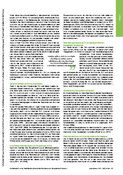 Vorschauseite 2: Partizipative Gesundheitsforschung und Occupational Science – ein Diskursbeitrag der Austrian Association of Occupational Science