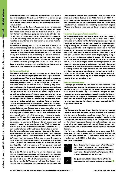 Vorschauseite 3: Partizipative Gesundheitsforschung und Occupational Science – ein Diskursbeitrag der Austrian Association of Occupational Science