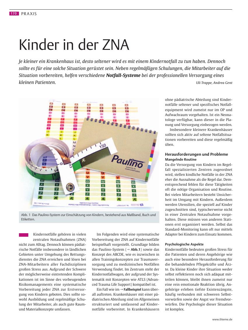 Vorschauseite 1: Kinder in der ZNA